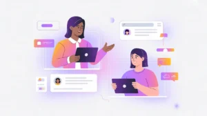 Mentor avatar guiding learner via AI-powered chat and dashboard