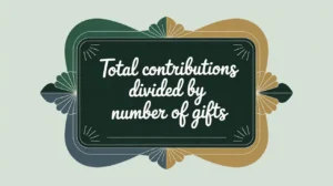 Blackboard with formula Total Contributions divided by Number of Gifts in clean vector style