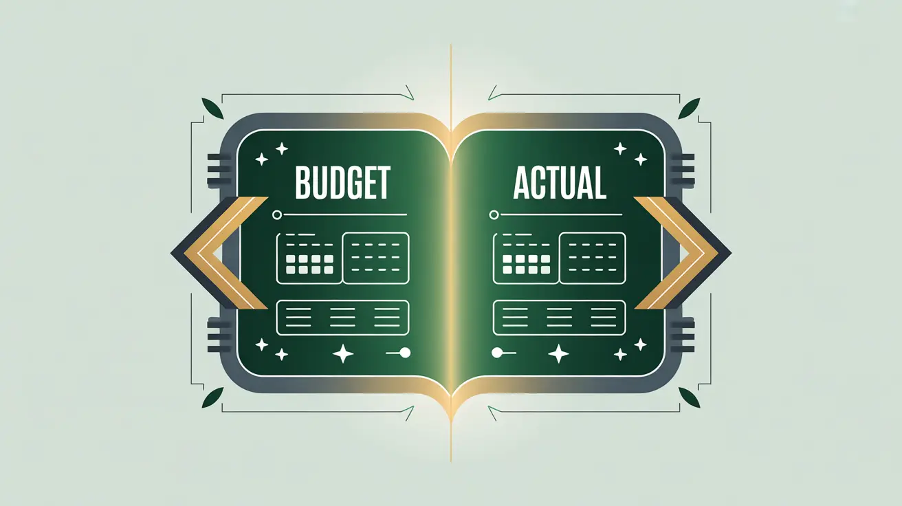 Two-column budget versus actual financial report illustration