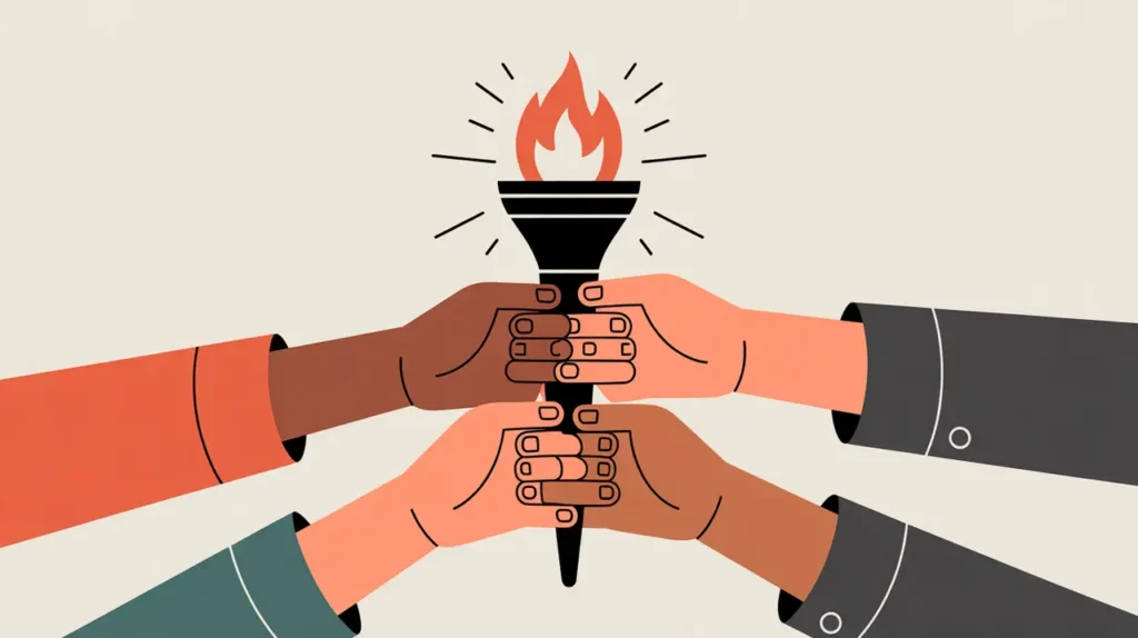 Diverse group collaborating in leadership roles