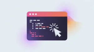 Dark terminal window icon with blinking cursor arrow