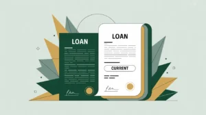 Illustration of loan contract with current portion highlighted separately