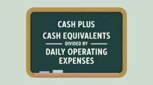 Formula for Days Cash on Hand on blackboard in vector style