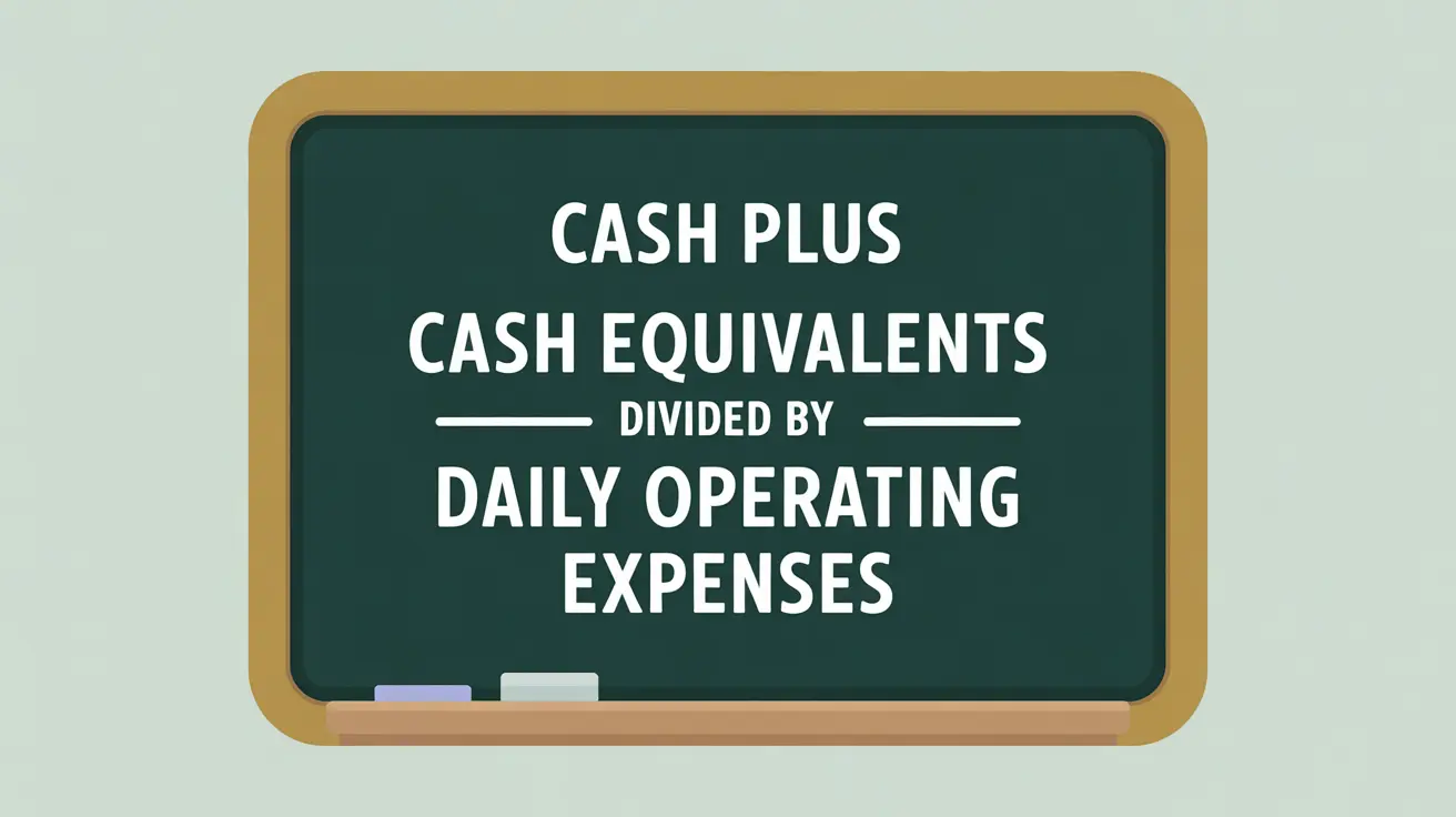 Formula for Days Cash on Hand on blackboard in vector style
