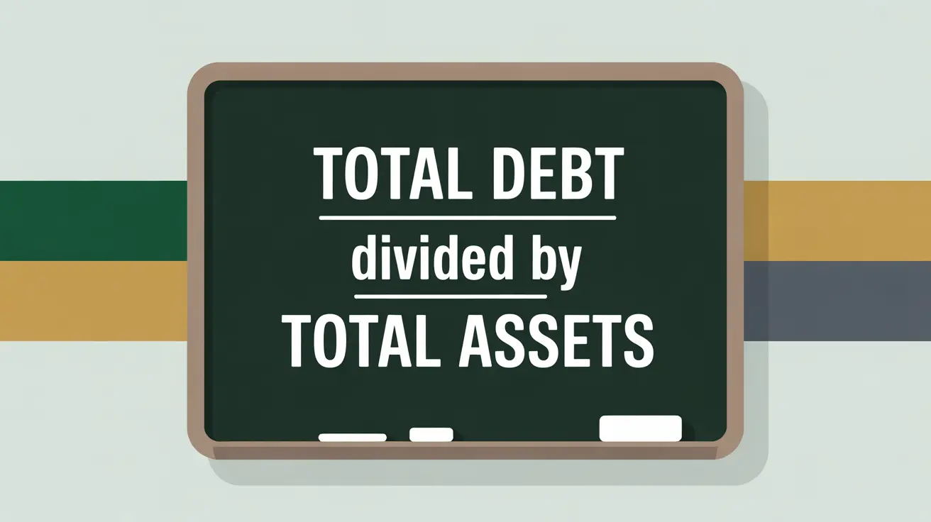 Debt to assets ratio formula on blackboard in vector style