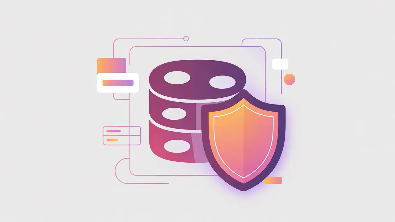 Dataset icon with protective shield symbolizing differential privacy