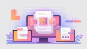 Nonprofit office digitizing paper files into digital icons