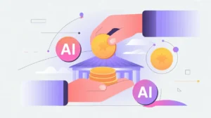 Foundation building donating coins to AI project icons