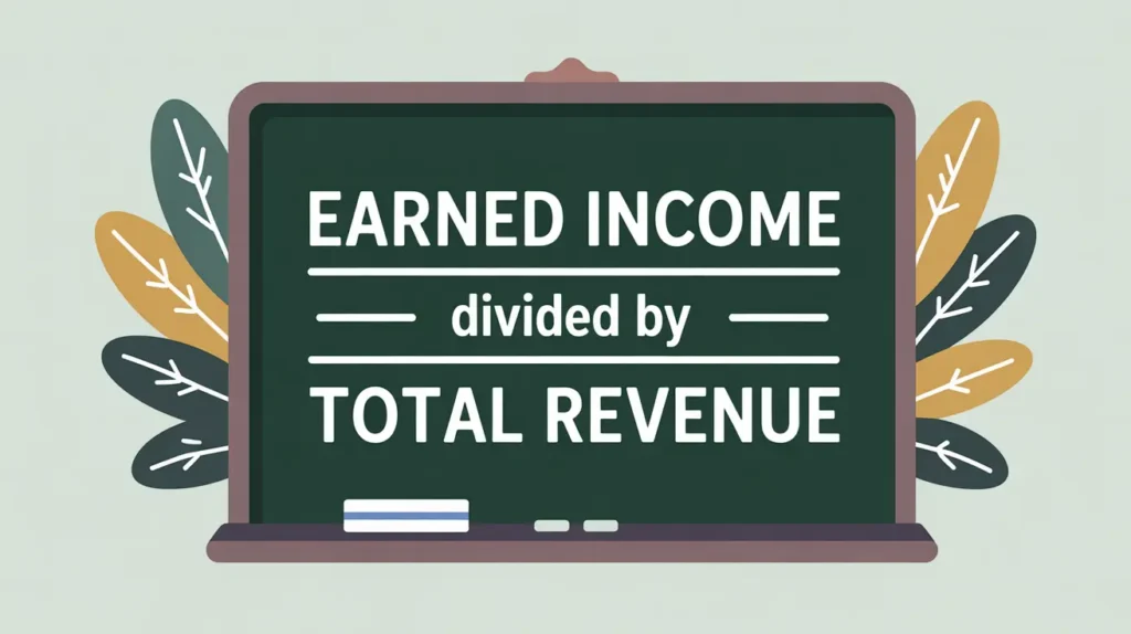 Earned Income divided by Total Revenue formula on blackboard