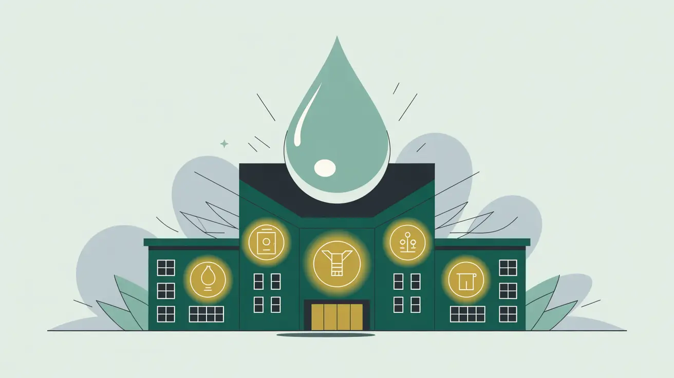 Stylized building with glowing utility icons representing occupancy costs