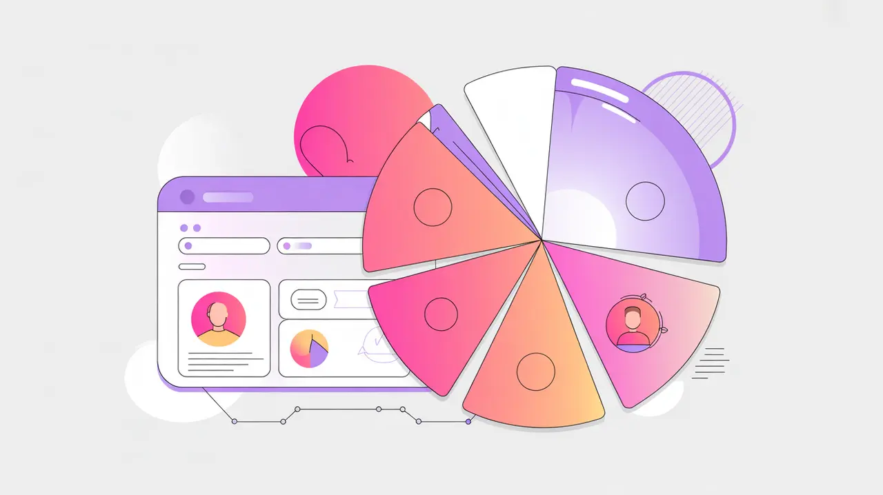 Pie chart showing donor segments linked to fundraising dashboard