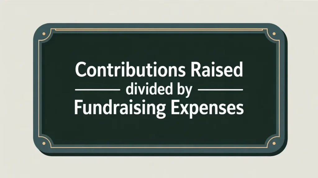 Fundraising ROI formula on blackboard in vector style