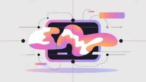 AI node outputting fragmented distorted shapes symbolizing false information