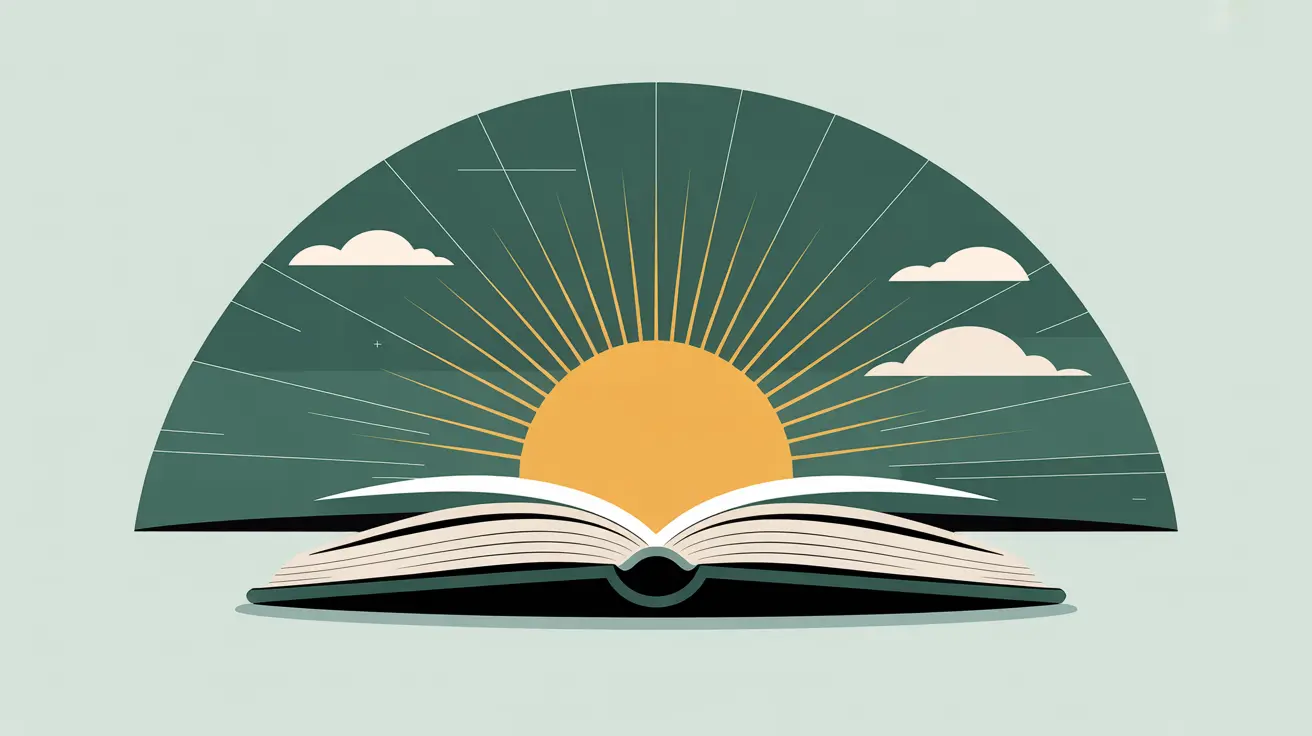 Illustration of glowing IFR4NPO guidebook with sunrise background