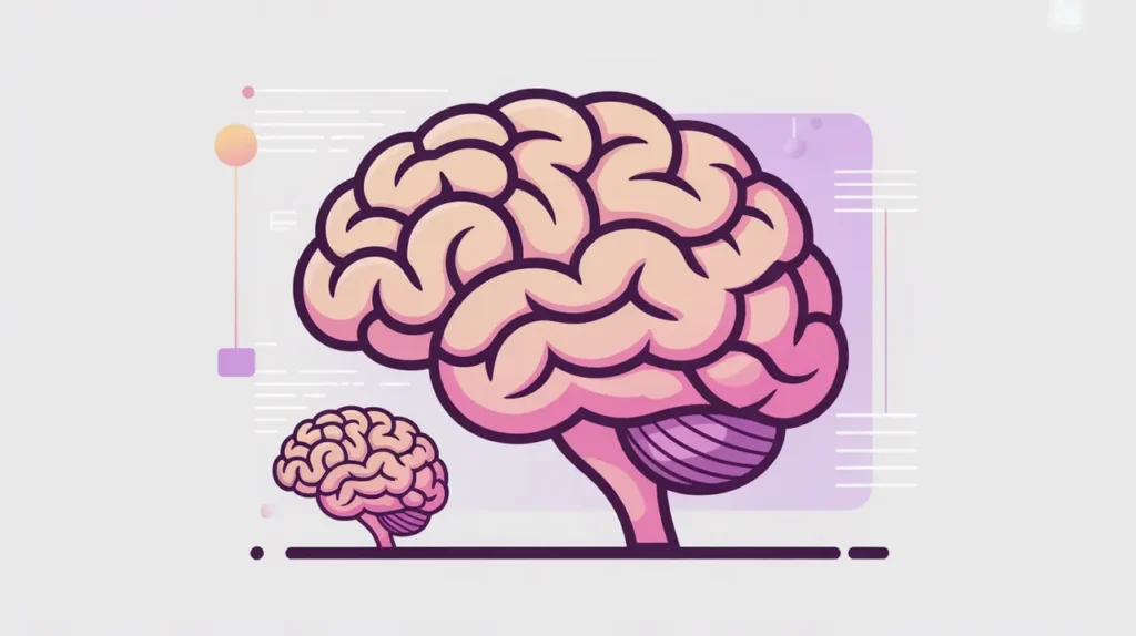 Large AI brain icon shrinking into smaller optimized version