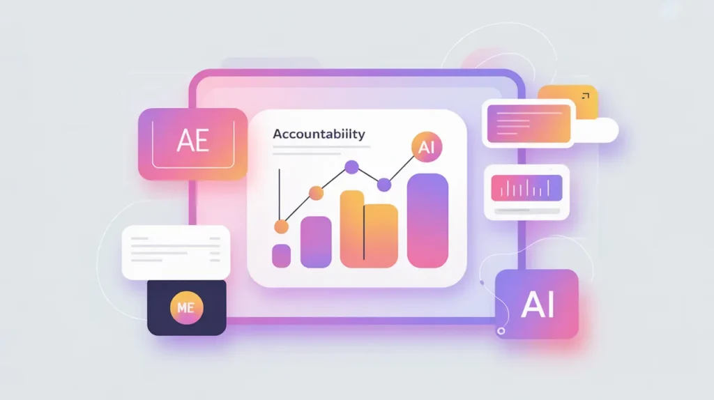 Accountability dashboard with AI-powered evaluation charts and nodes