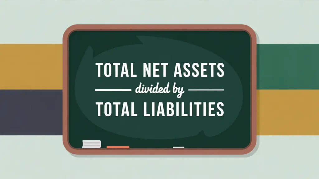 Formula Total Net Assets divided by Total Liabilities on blackboard