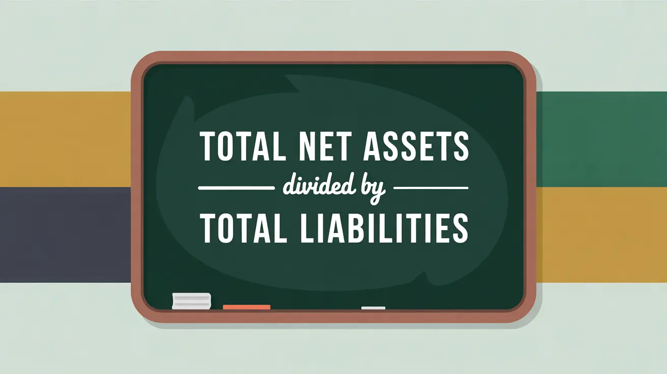 Formula Total Net Assets divided by Total Liabilities on blackboard