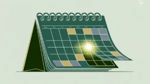 Grant calendar page extending with glowing extra date symbolizing no-cost extension
