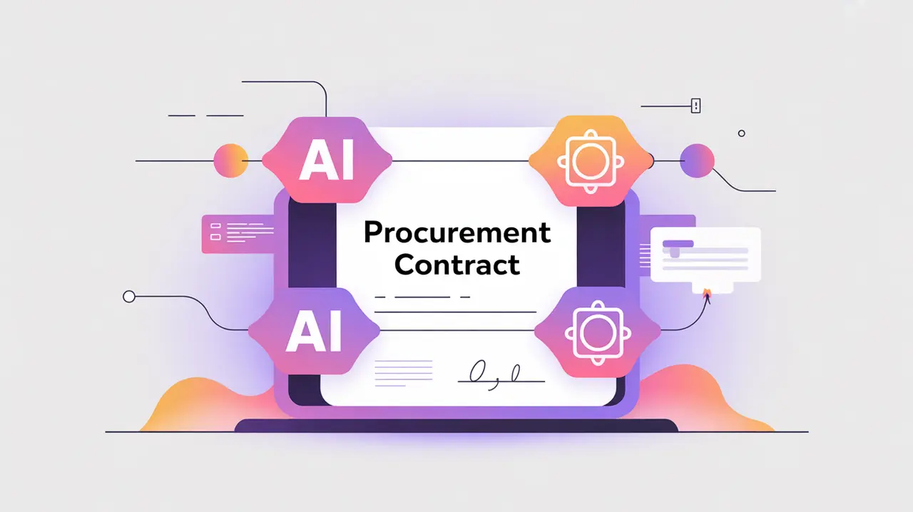 Procurement contract with AI and open-source logos connected