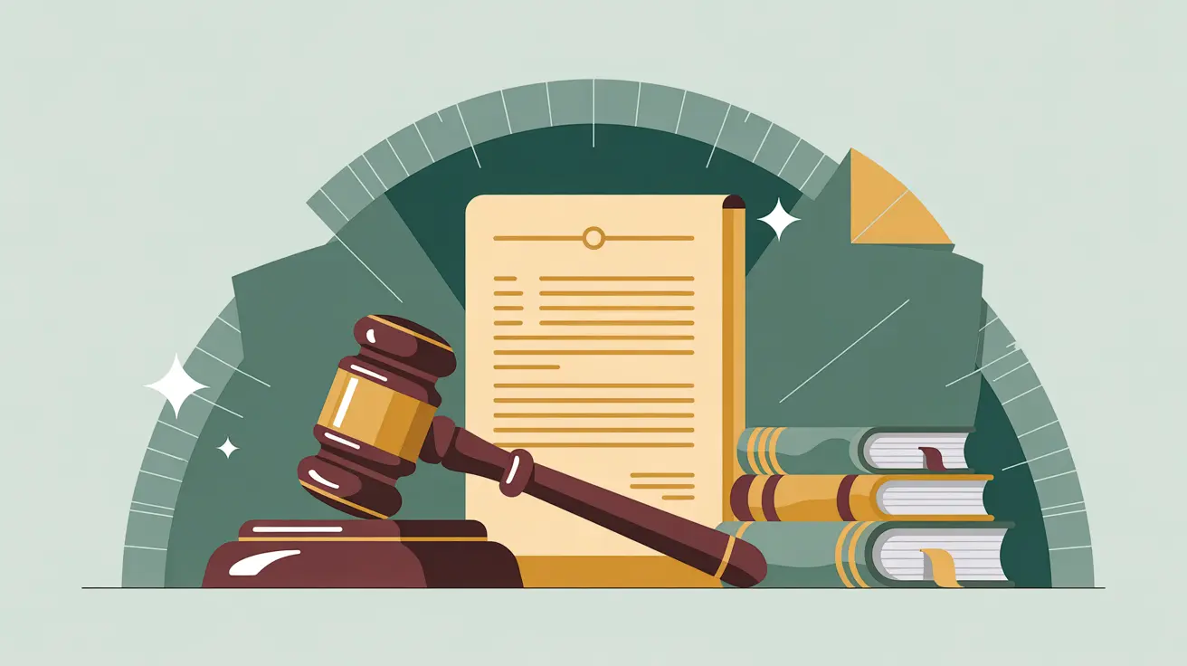 Balanced scale with legal brief and calculator representing professional services
