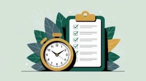 Checklist and clock symbolizing reporting requirements and deadlines