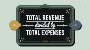 Revenue to expense ratio formula on blackboard in vector style