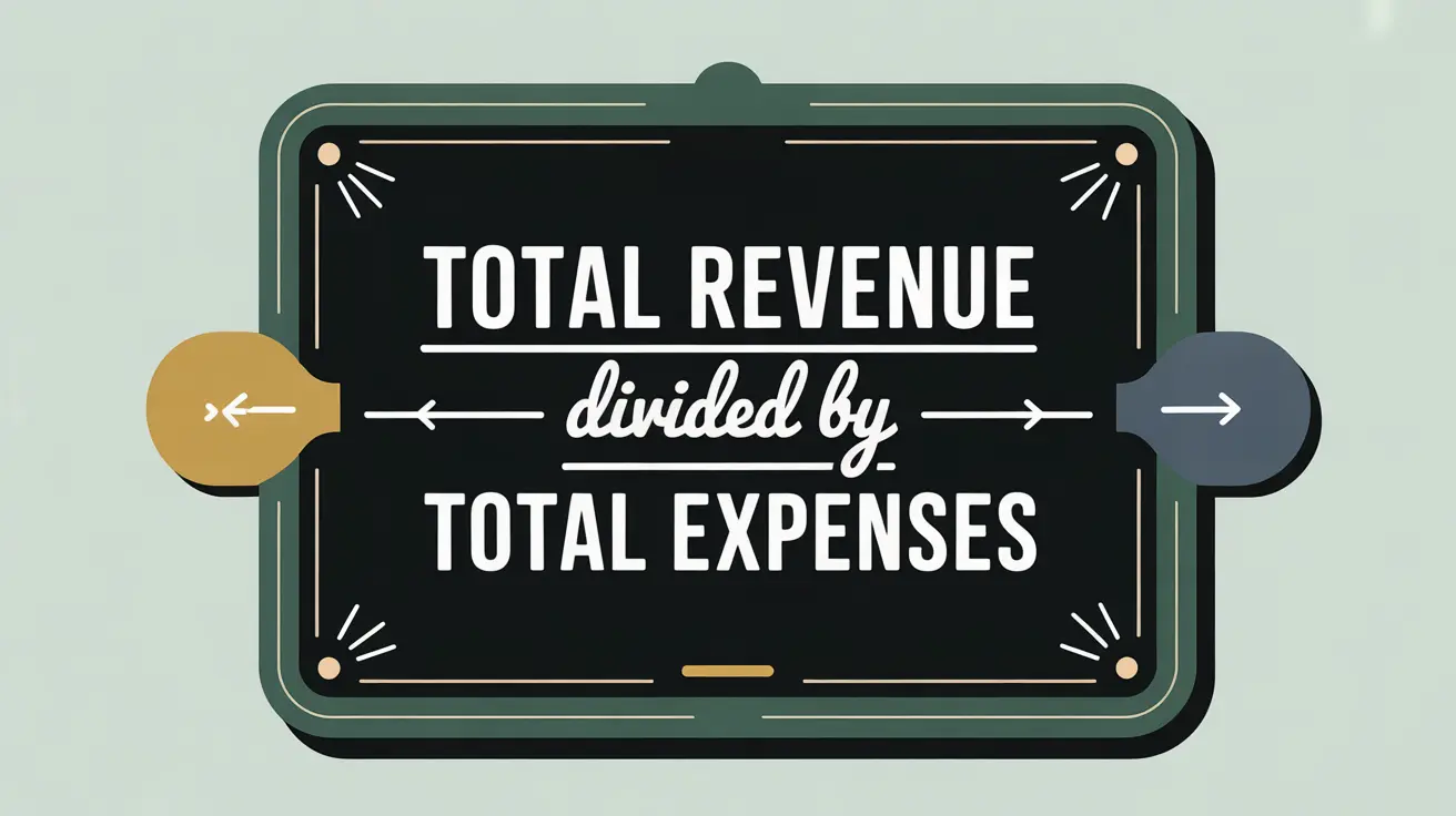 Revenue to expense ratio formula on blackboard in vector style