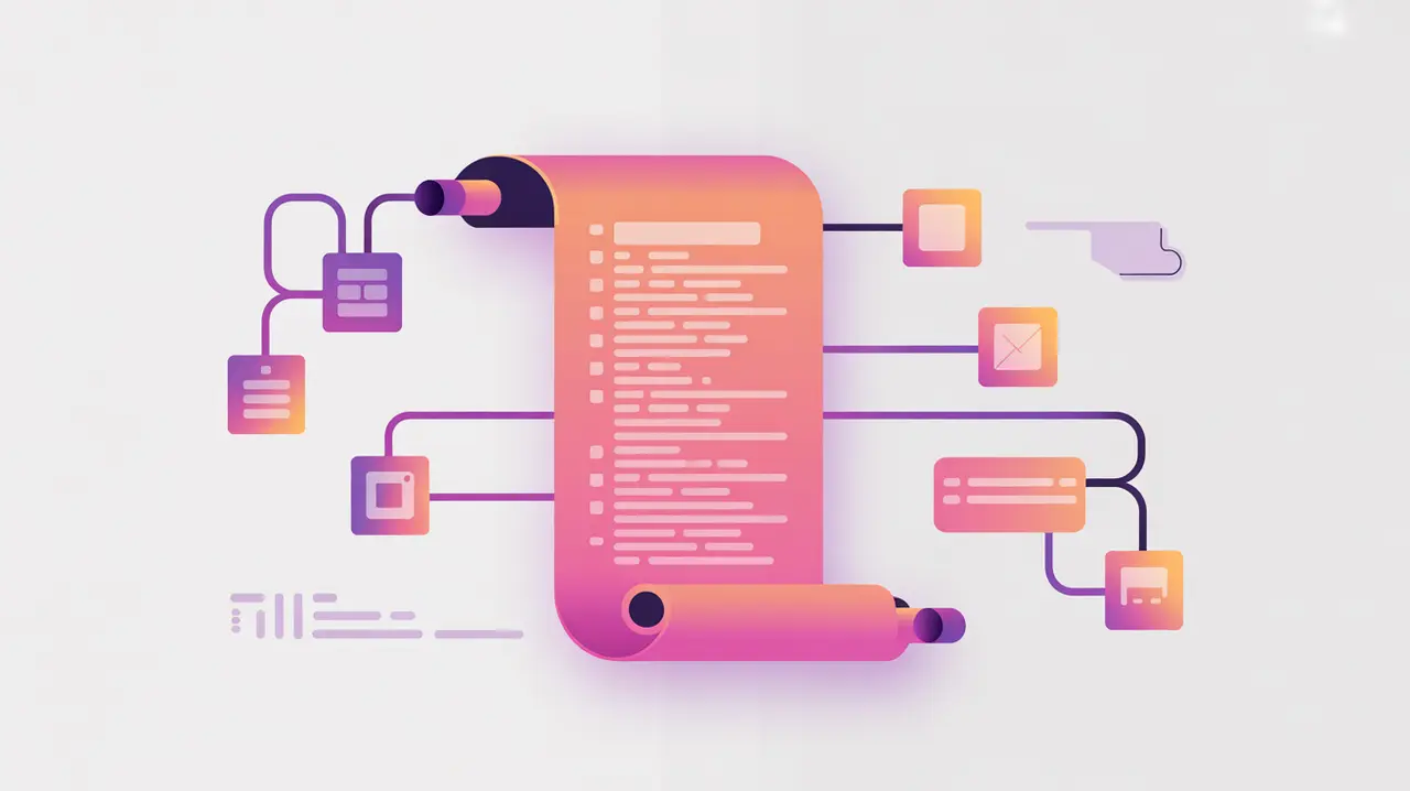 Software bill of materials scroll connected to dependency blocks