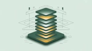 Stack of glowing blocks expanding upward symbolizing scalability costs