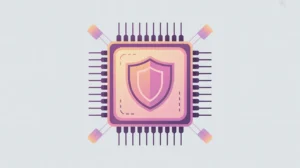 CPU chip with secure enclave shield symbolizing trusted execution environments