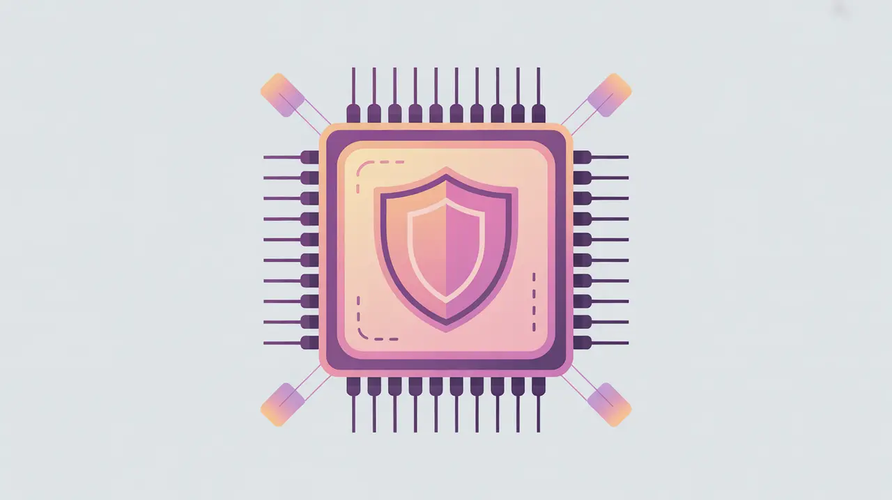 CPU chip with secure enclave shield symbolizing trusted execution environments