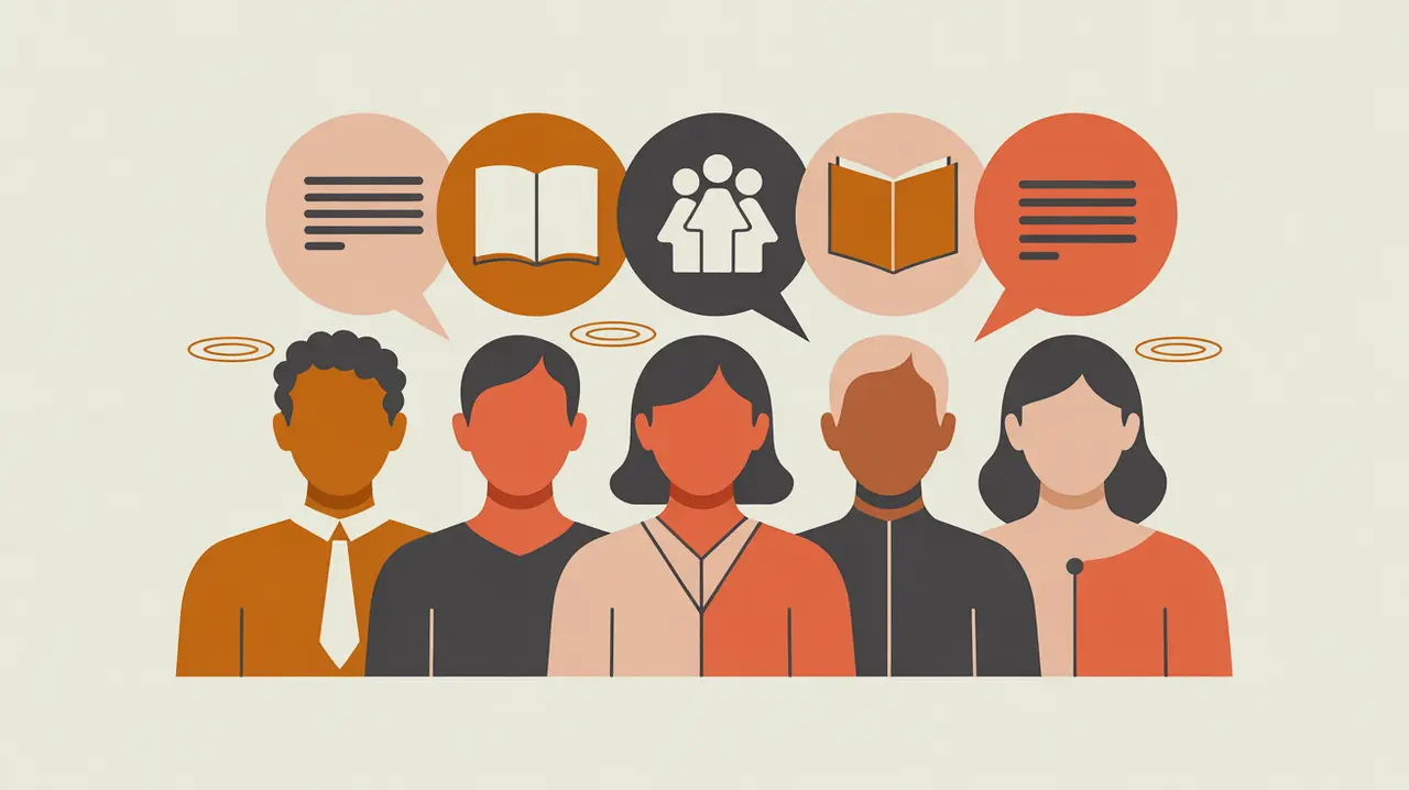 Diverse group collaborating on social change initiatives