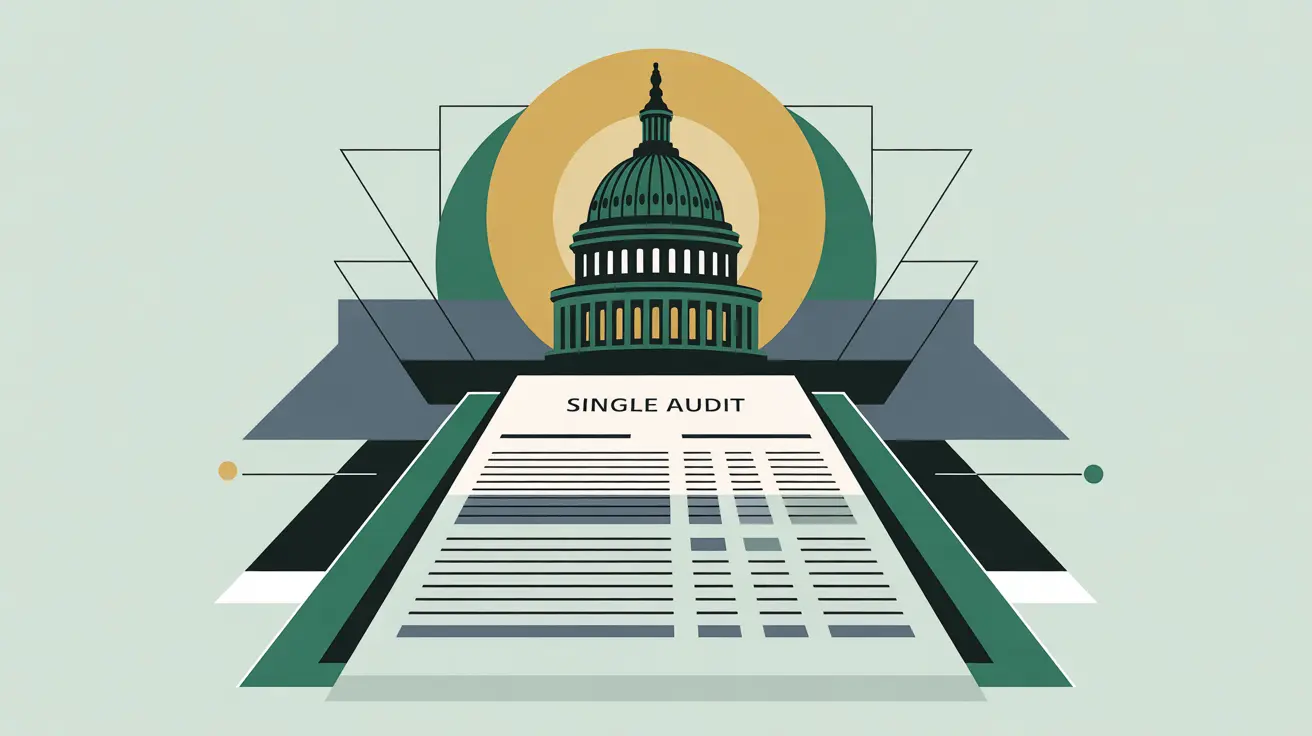 Stylized U.S. Capitol dome glowing above an audit report