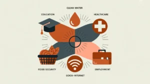 Community access to essential social goods and services