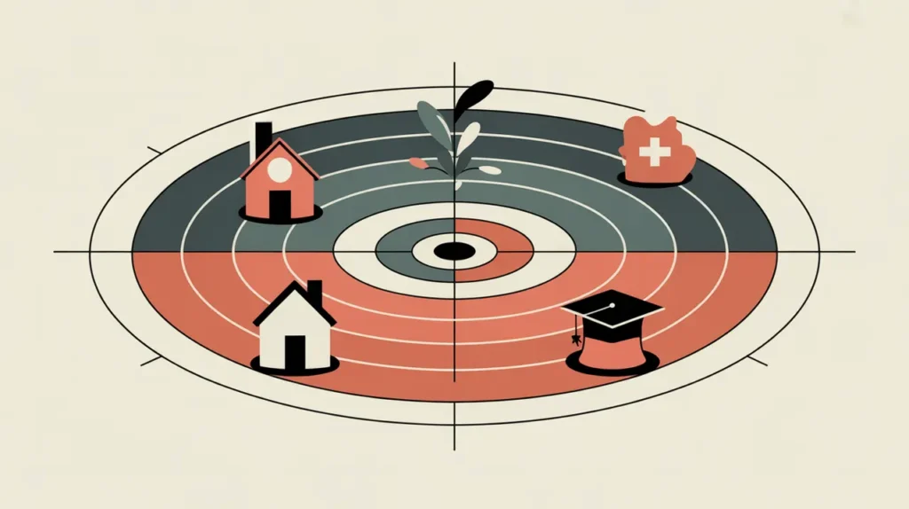 Conceptual illustration of social impact and community wellbeing