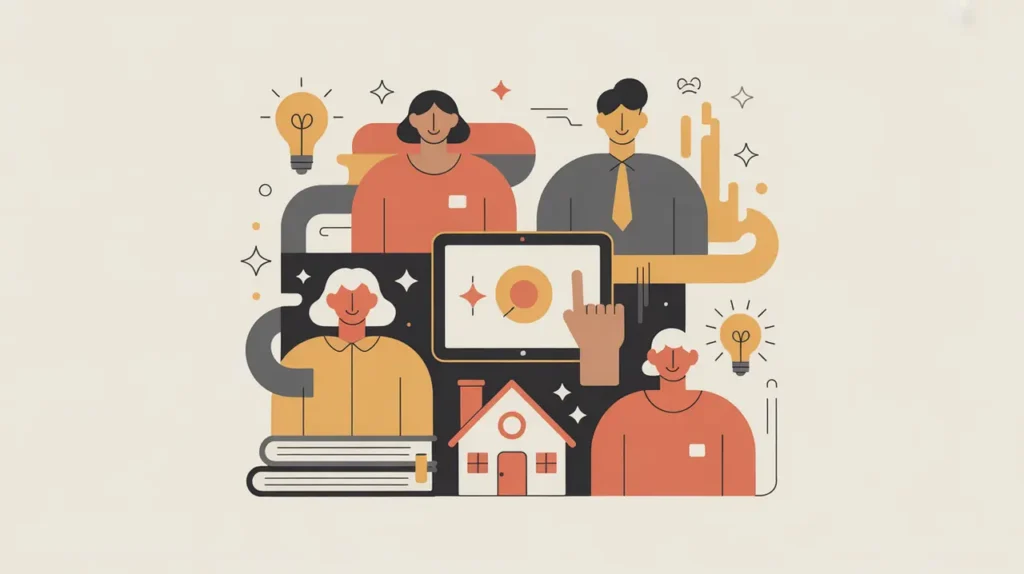 Conceptual illustration of social innovation and collaboration