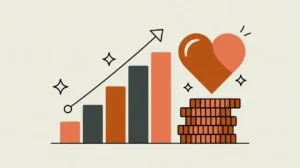 Conceptual illustration of social return on investment and impact measurement