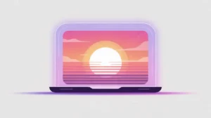Glowing project icon fading into sunset colors symbolizing sunsetting plans