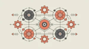 Abstract interconnected network representing systems leadership