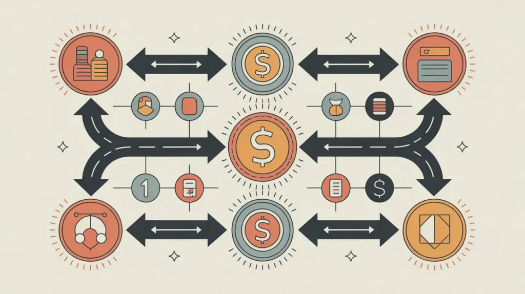 Diagram illustrating interconnected components of a complex system