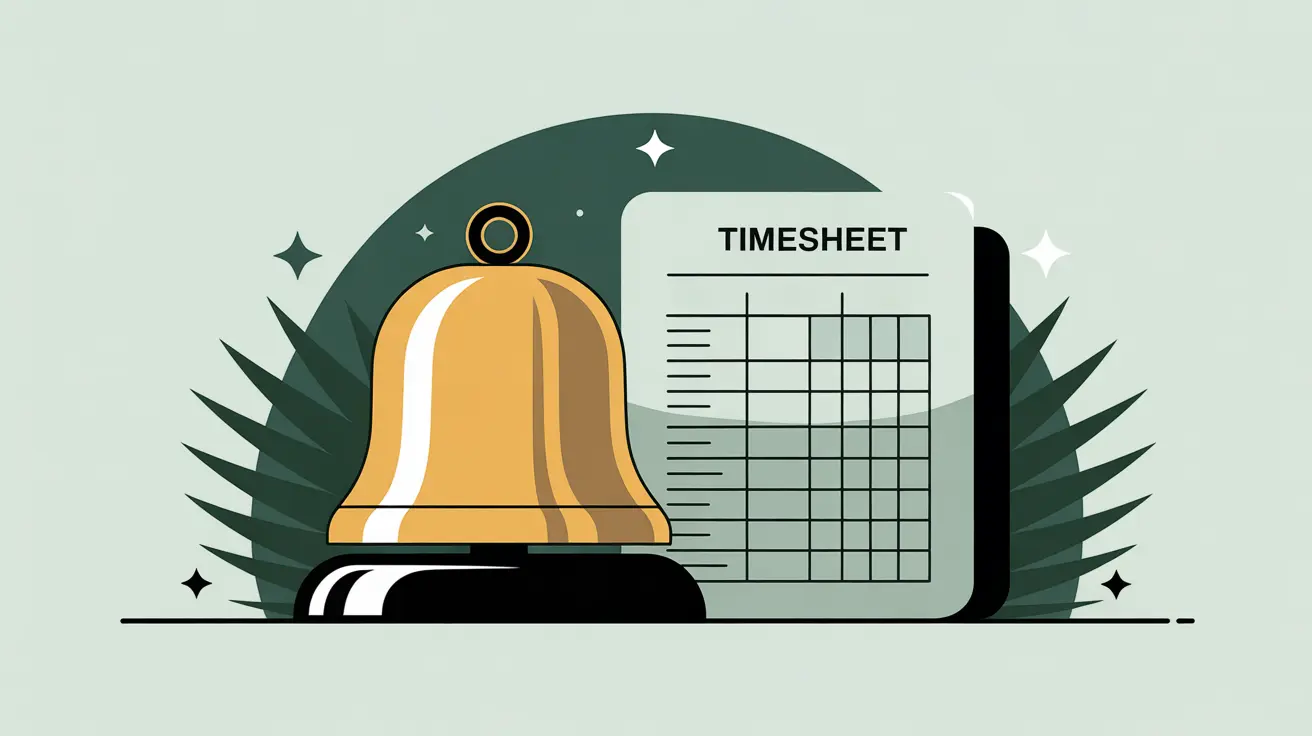 Glowing stopwatch beside filled timesheet symbolizing time and effort reporting