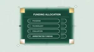 Illustration of a glowing funding allocation form with multiple unchecked options