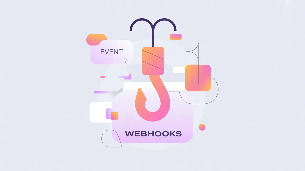 Event icon triggering hook icon connected to service