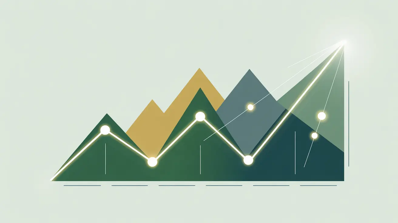 Glowing line chart projecting forward symbolizing forecasting assumptions