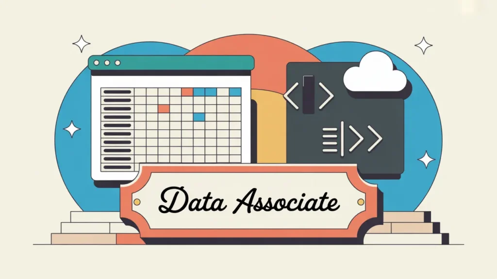 Desk nameplate reading data associate with spreadsheet and coding symbols