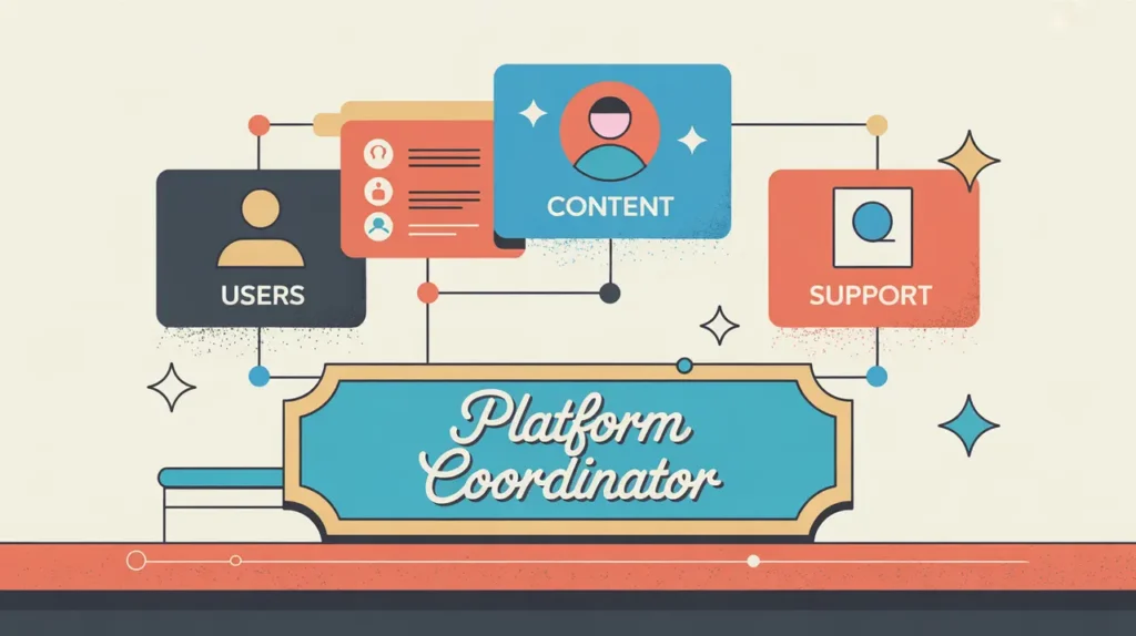 Digital dashboard with platform coordinator nameplate and connected icons