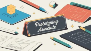 Desk nameplate reading prototyping associate with design tools and 3D model